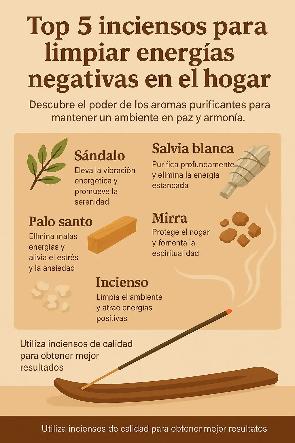 Top 5 inciensos para limpiar energías negativas en el hogar
