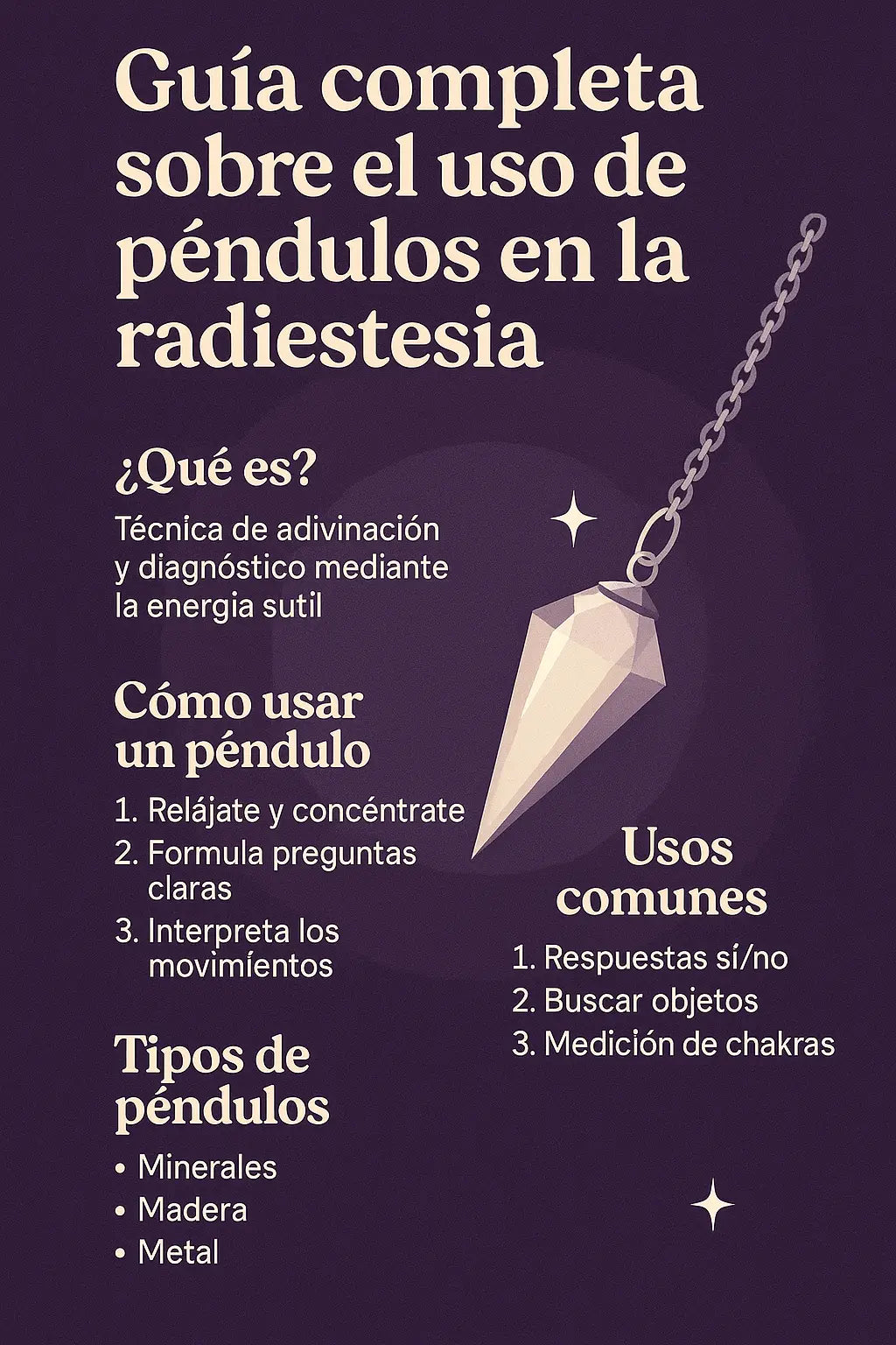 Guía completa sobre el uso de péndulos en la radiestesia