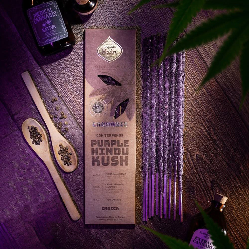Varitas de Incienso Purple Hindu Kush: Aromas Terapéuticos Grow Cannabis Esotergia