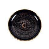 Plato/Bandeja Rueda Astrológica (Negro y Dorado) - Joyero, Altar y Decoración Esotérica Zodiaco Esotergia