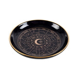 Plato/Bandeja Rueda Astrológica (Negro y Dorado) - Joyero, Altar y Decoración Esotérica Zodiaco Esotergia