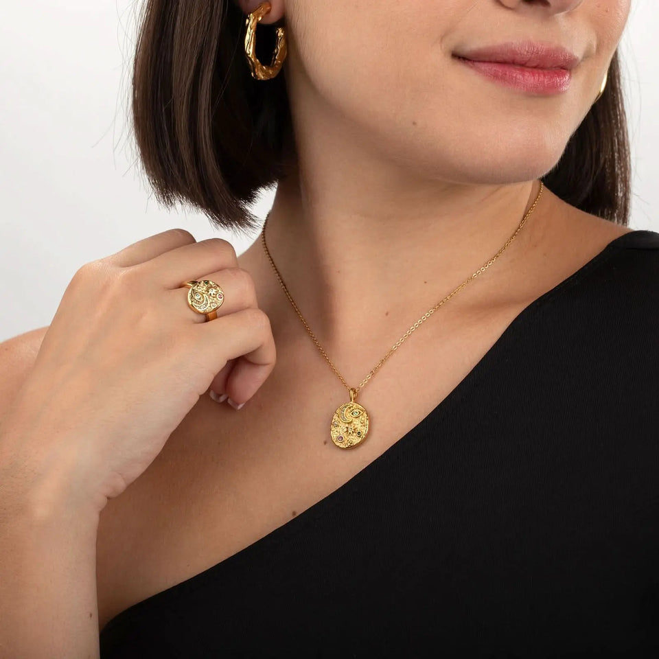 Collar Cielo Místico: Protege tu Energía con la Luna, Estrellas y Ojo Turco - Esotergia Tienda