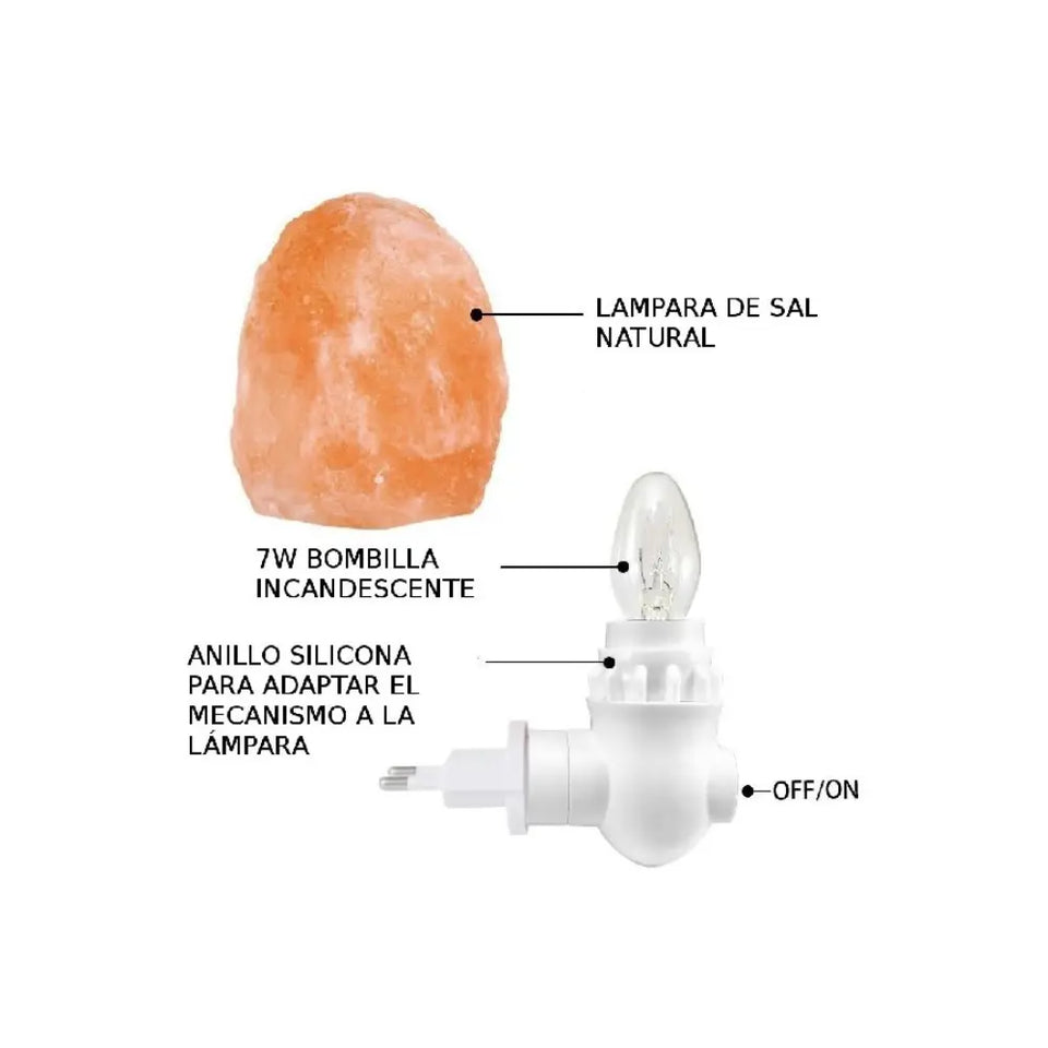 Lámpara de Sal del Himalaya para Bebé | Luz Suave y Tranquilizante Esotergia