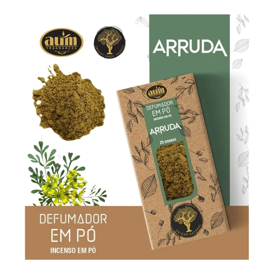 Incienso en Polvo Ruda 25g - Purificación y Protección Espiritual de AUM Fragrances - Esotergia Tienda