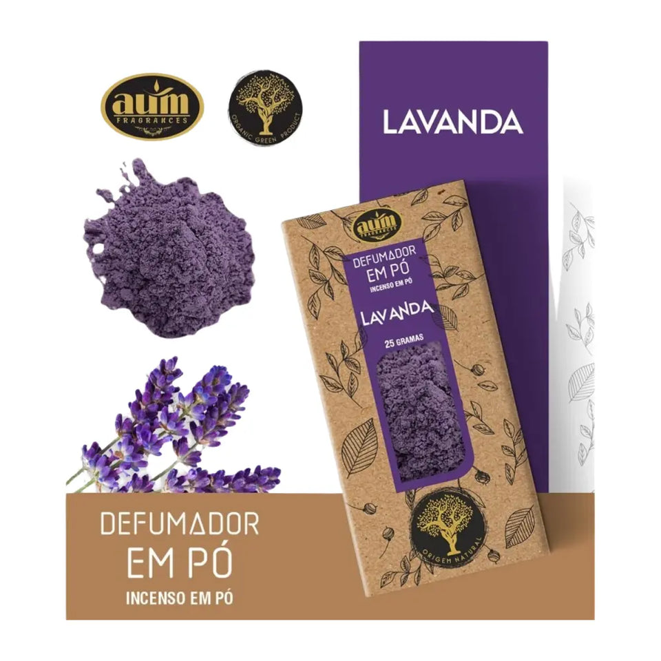 Incienso en Polvo de Lavanda 25g - Relajación y Serenidad con AUM Fragrances - Esotergia Tienda