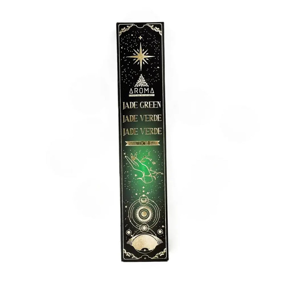 Varitas Incienso Jade Verde Magia de Cristal AUM Fragrances: Armonía y Buena Suerte en Cada Varilla - Esotergia Tienda
