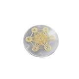 Placa Selenita Metatron Dorada: Purificación y Armonía Espiritual - Esotergia Tienda