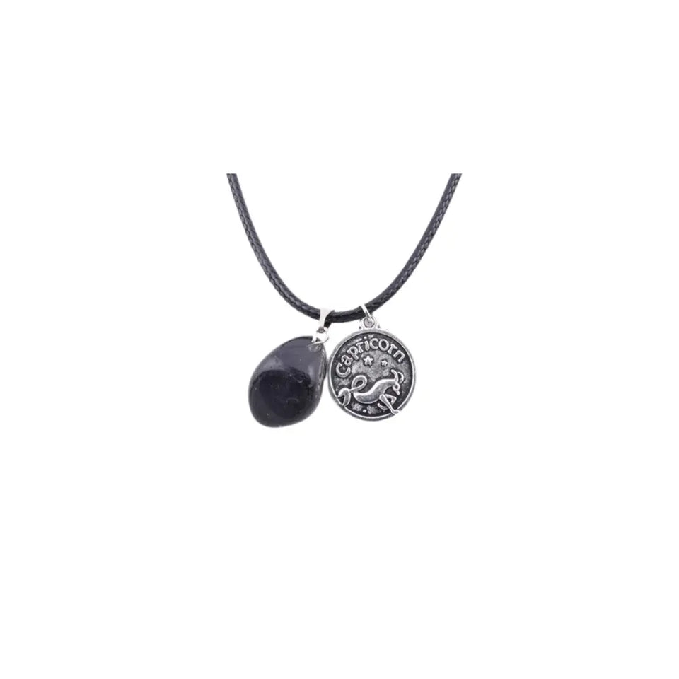 Collar Capricornio de Obsidiana Nevada – Amuleto Zodiacal de Protección y Energía Esotergia