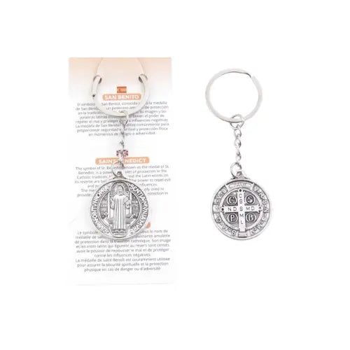 Llavero Medalla San Benito (32mm) | Amuleto de Protección Espiritual Esotergia