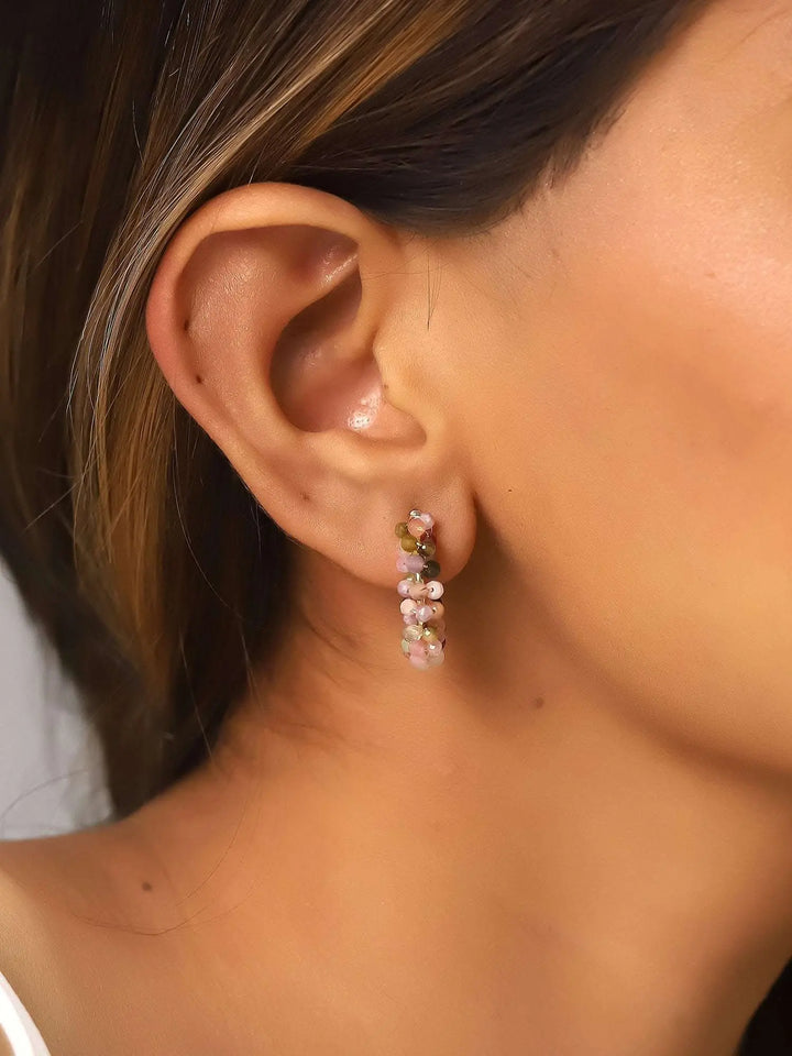 Pendientes Aros de Labradorita y Plata Bañada en Oro: Despierta Tu Intuición