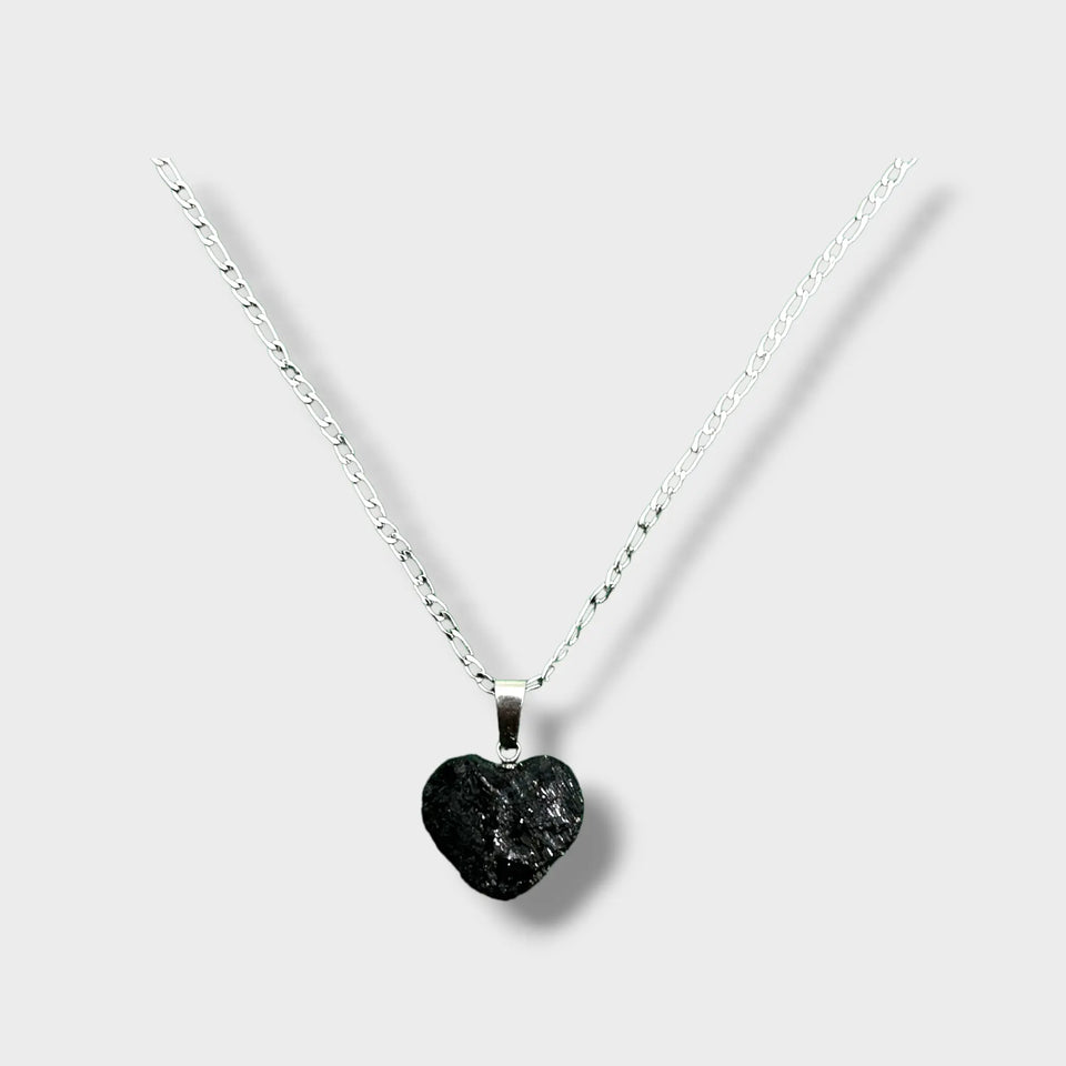 Colgante Corazón de Turmalina Negra Esotergia