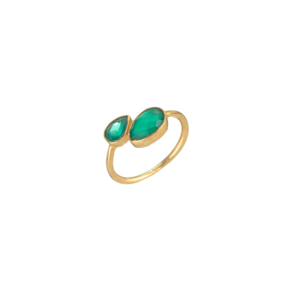 Anillo Lagrima de Onix Verde - Merlin Tienda