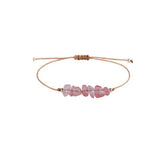 Pulsera Chip de Cuarzo Rosa con Nudo Adaptable Esotergia