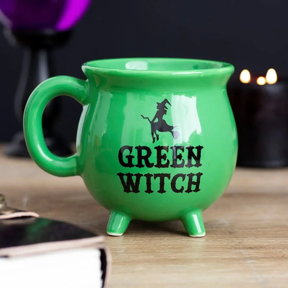 Taza Caldero de Bruja Verde 'Green Witch' Esotergia