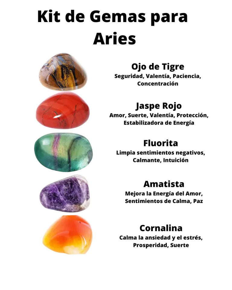 Kit de Gemas para Aries Esotergia