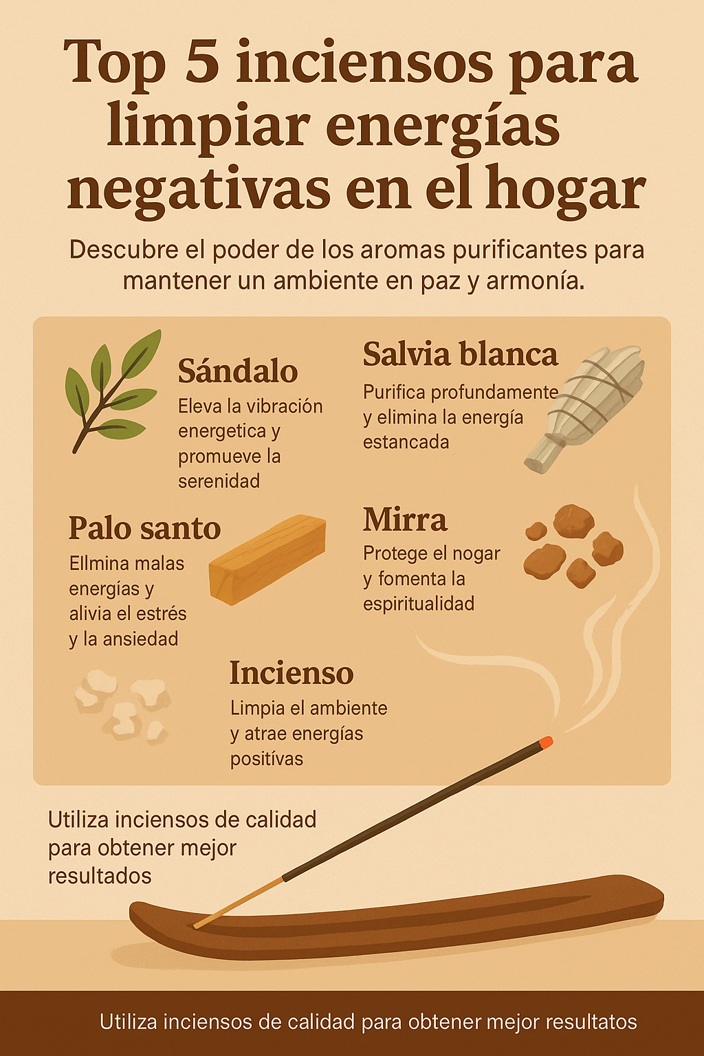 Top 5 inciensos para limpiar energías negativas en el hogar