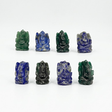 Set 2 Ganeshas de Lapislázuli y Jade (3cm) | Abrecaminos y Sabiduría Esotergia