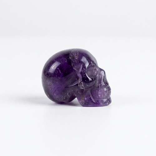 Calavera de Amatista Natural Tallada (30x30mm) | Sabiduría Ancestral y Transmutación Esotergia