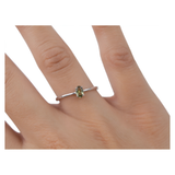 Anillo Adaptable de Moldavita Facetada en Plata | Transformación y Alta Vibración Esotergia