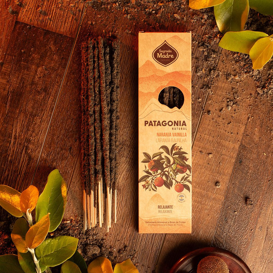 Incienso Patagonia Naranja Vainilla - Sahumerio Artesanal Relajante con Aroma Cítrico y Dulce Esotergia