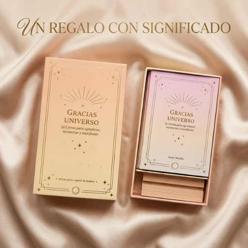 Cartas "Gracias Universo": 55 Afirmaciones para Agradecer, Reconectar y Manifestar (Incluye Soporte de Madera y Guía) Esotergia Tienda