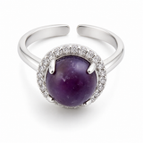 Anillo Ajustable de Amatista Natural con Circonitas Esotergia