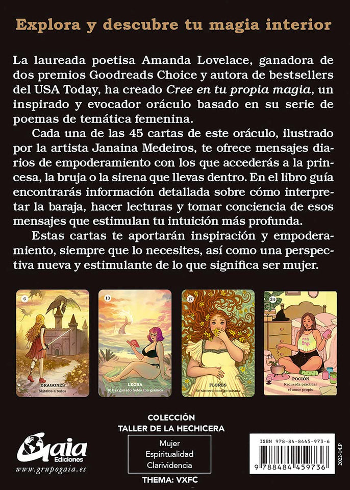Oráculo Cree en tu propia magia (45 Cartas + Libro) | Empoderamiento Femenino Esotergia Tienda