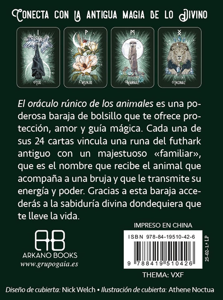 Oráculo Rúnico de los Animales (24 Cartas) | Athene Noctua Esotergia Tienda