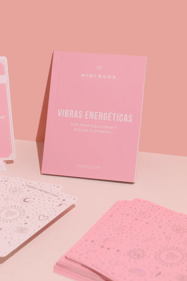 Cartas “Vibras Energéticas Amor Propio” + Cuarzo Rosa + Soporte Blanco (60 cartas) | Afirmaciones y Energía Positiva Esotergia Tienda