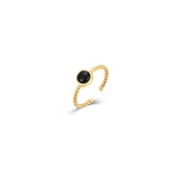 Anillo "Escudo Nocturno" Ajustable Color Oro | Ónix Negro, Enraizamiento y Protección Absoluta Esotergia