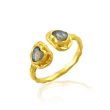 Anillo "Corazón Místico" - Labradorita Natural y Baño Oro 18k Esotergia