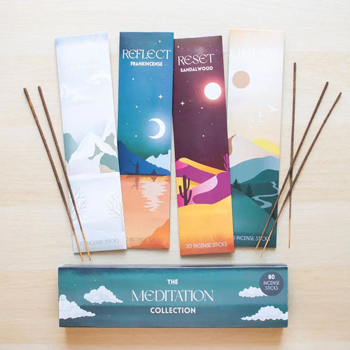 Set de Inciensos The Meditation Collection – 4 Aromas Calmantes | 80 Varitas Espirituales Esotergia