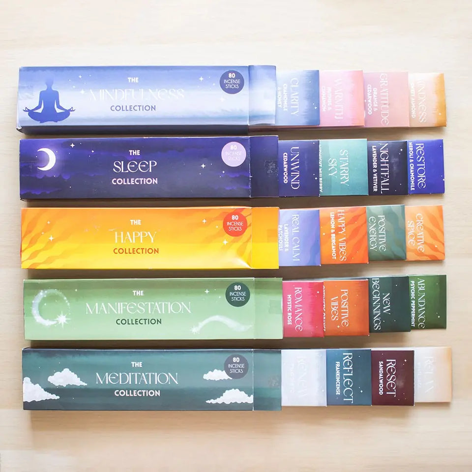 Set de Inciensos The Mindfulness Collection – 4 Aromas para Atención Plena | 80 Varitas Esotergia