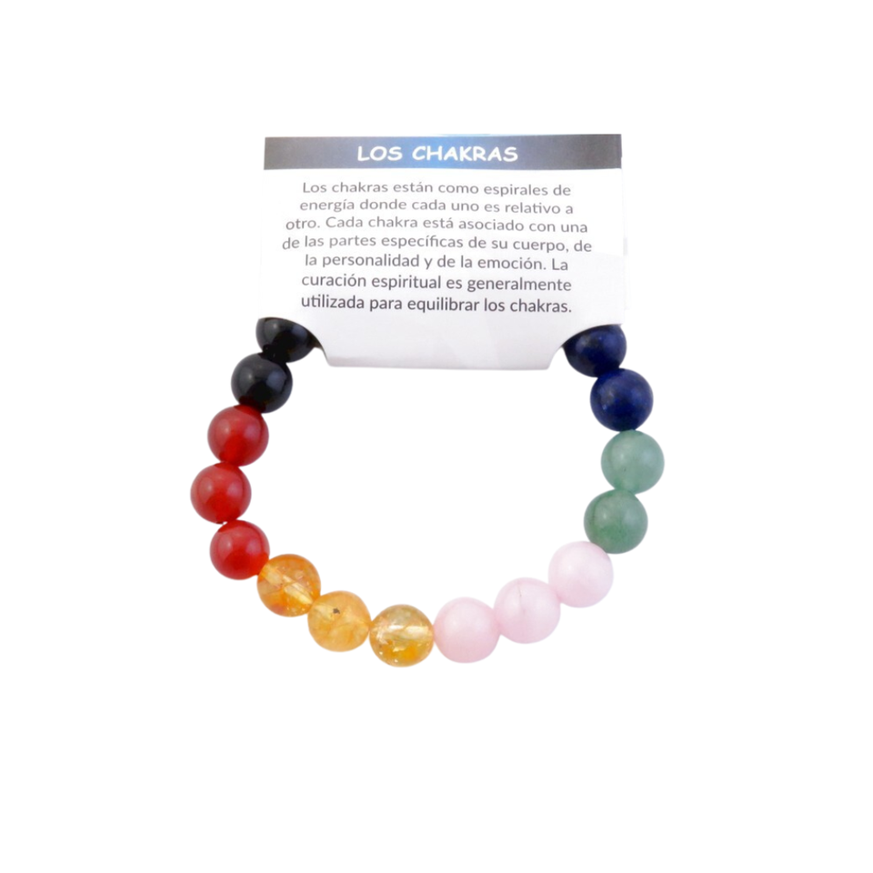 Pulsera 7 Chakras Bola (4mm, 6mm, 8mm, 10mm) | Equilibrio Energético y Sanación Espiritual Esotergia