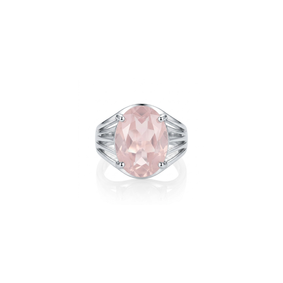 Anillo Ajustable de Cuarzo Rosa Esotergia