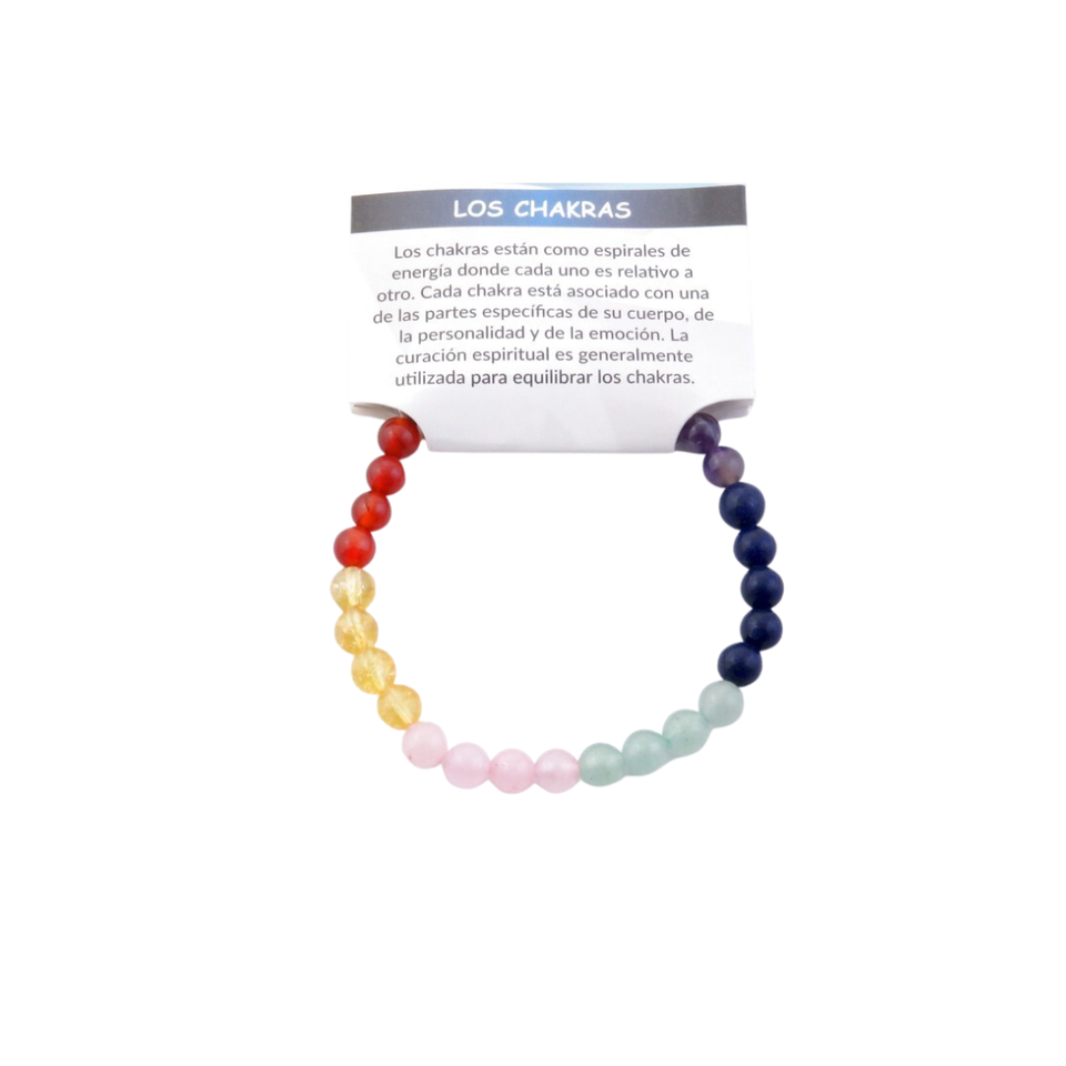 Pulsera 7 Chakras Bola (4mm, 6mm, 8mm, 10mm) | Equilibrio Energético y Sanación Espiritual Esotergia