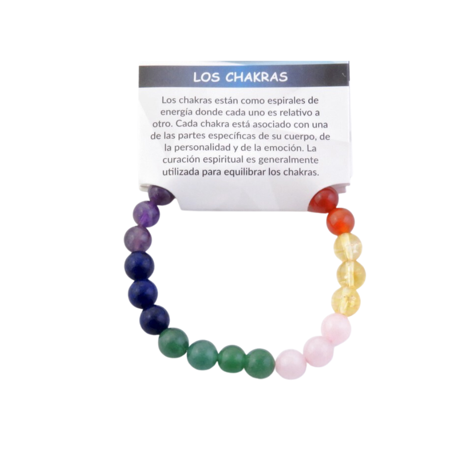 Pulsera 7 Chakras Bola (4mm, 6mm, 8mm, 10mm) | Equilibrio Energético y Sanación Espiritual Esotergia