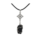 Colgante Nudo de Bruja y Turmalina Negra | Doble Protección Esotergia