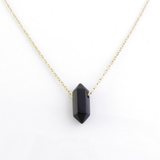 Collar Punta Doble Ónix Negro (42+5cm) | Acero Inoxidable | Protección y Determinación Esotergia