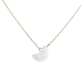 Collar Luna Facetada Cuarzo Blanco (15 x 11 mm) | Acero Inoxidable (42 + 5 cm) | Purificación y Claridad Esotergia