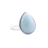 Anillo Ajustable Amazonita Lágrima (17 x 14 mm) | Esperanza, Calma y Comunicación Esotergia