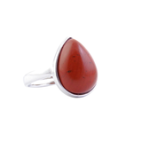 Anillo Ajustable Jaspe Rojo Lágrima (17 x 14 mm) | Vitalidad, Fuerza y Protección Esotergia