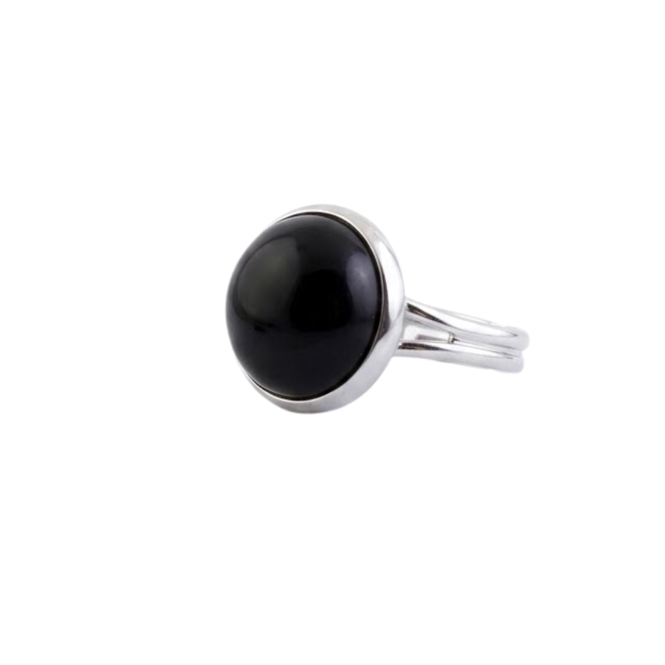 Anillo Ajustable Ónice Negro (12 mm) | Protección, Fuerza y Control Personal Esotergia