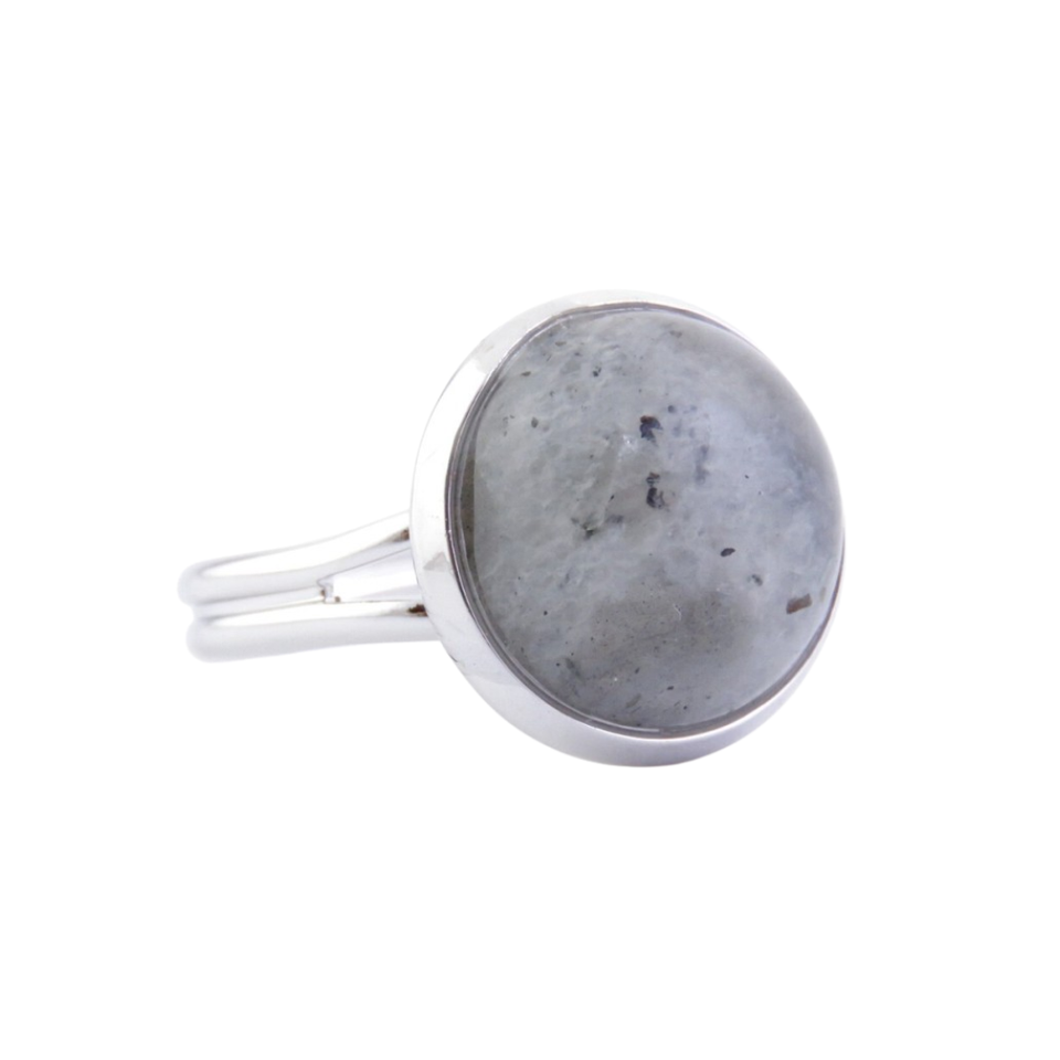 Anillo Ajustable Labradorita Natural (12 mm) | Magia, Intuición y Transformación Esotergia