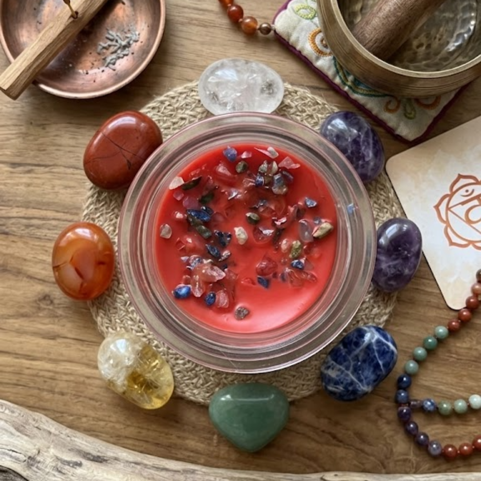 Vela Chakras 6x6x7 cm | Equilibrio Energético, Armonía y Bienestar Esotergia Tienda