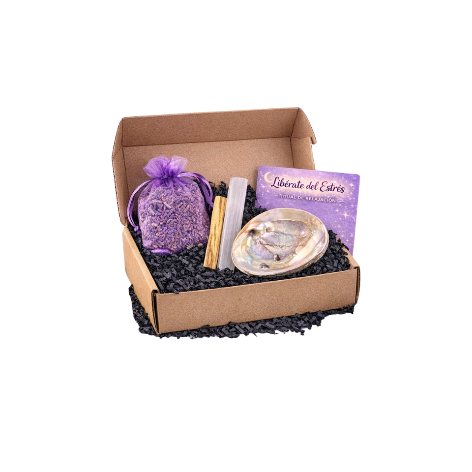 Kit Relajación y Sanación | Ritual de Bienestar con Selenita, Palo Santo, Lavanda y Concha de Abulón Esotergia