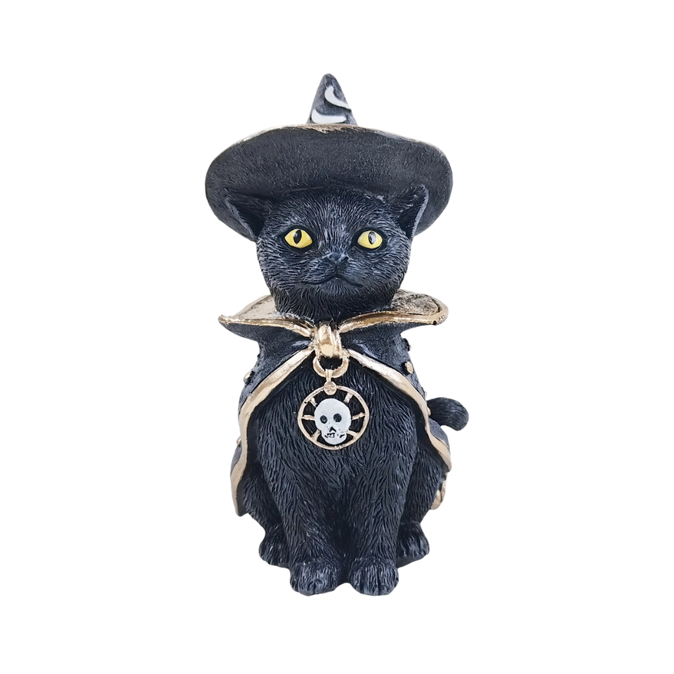 Figura Gato Wicca en Resina (14 cm) | Guardián y Protección Mágica Esotergia Tienda