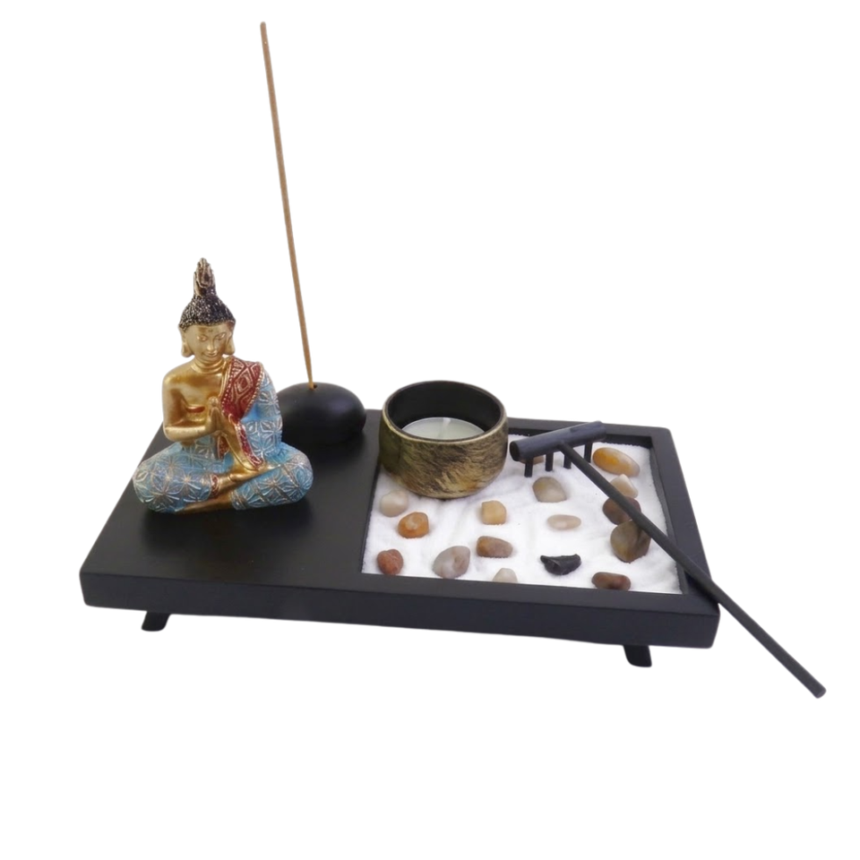 Jardín Zen Buda Gautama (21 x 11 x 3 cm) | Kit Completo de Meditación y Relajación Esotergia