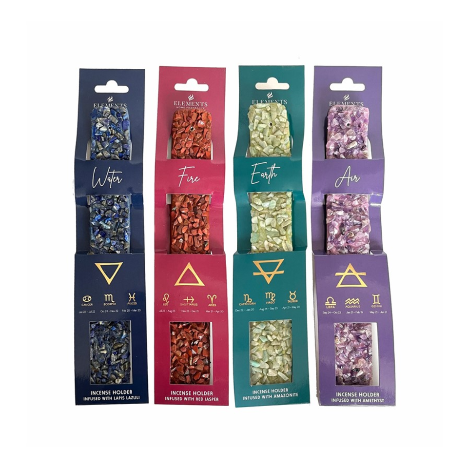 Porta Incienso con Piedras Naturales: Los 4 Elementos Esotergia