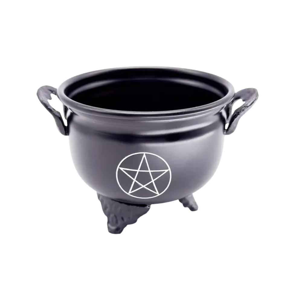Caldero Quemador de Hierro con Pentagrama (10x10 cm) | Magia Wicca, Rituales de Fuego y Protección Esotergia